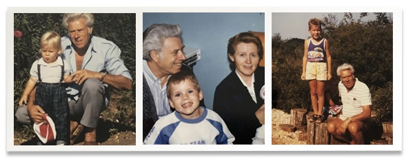 Teddy enfant avec ses grands-parents